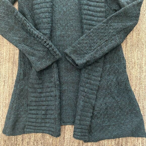 Indigenous Alpaca Blend Cardigan Sweater, Handmade in Peru, Midnight Blue, L - Picture 4 of 6